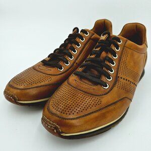 Magnanni Pueblo Brown Leather Lace Up Casual Sneakers Shoes Men's Size 8.5 M